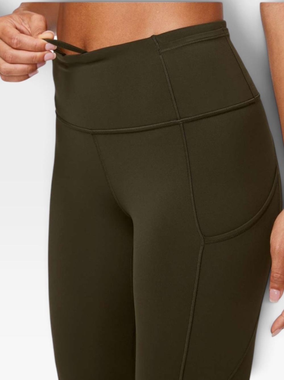 Lululemon Fast & Free Tight II 25” Dark Olive DKOV Size 12 NWT - Picture 4 of 15